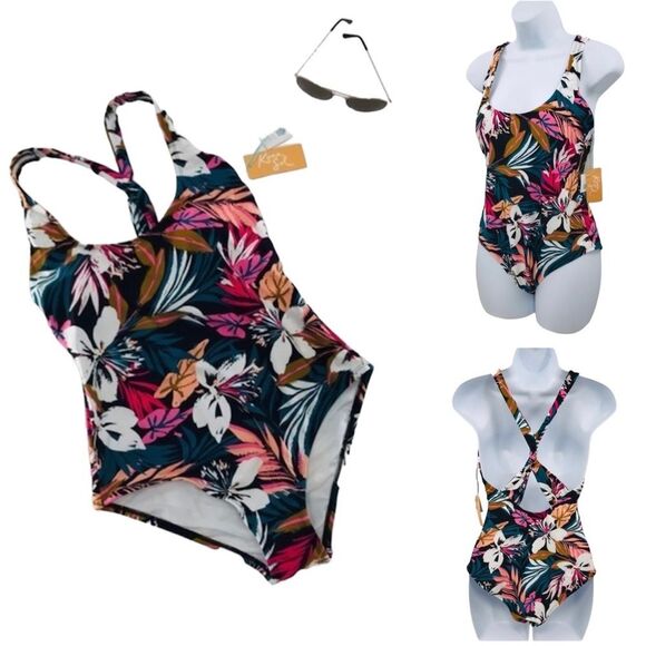 Kona Sol One Piece Tropical Floral Swimsuit - Picture 11 of 11